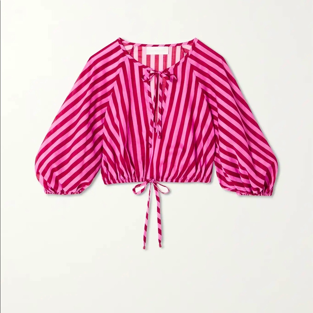 ZIMMERMANN Brand new NWT
+ NET SUSTAIN cropped striped cotton-voile top